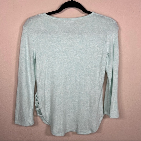 NEW POOF GIRLS LARGE MINT GREEN SOFT KNIT SWEATER STRETCH  PASTEL LONG SLEEVE - Picture 5 of 11